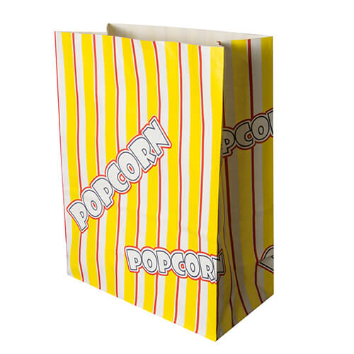 5 x 100 Popcorn Tüten, Pergament-Ersatz 4,5 l 24,5 cm x 19 cm x 9,5 cm "Popcorn" fettdicht