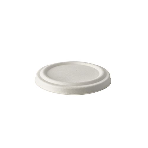 8 x 50 Deckel für Suppenbecher, Zuckerrohr "pure" rund Ø 10 cm weiss