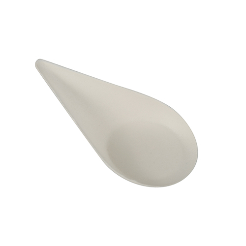 15 x 12 Fingerfood - Teller, Zuckerrohr "pure" 10,5 cm x 5,7 cm weiss "Drop"