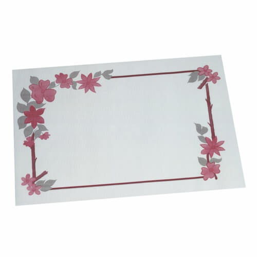 Tischsets, Papier 30 cm x 40 cm weiss "Blumenranke"