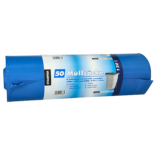 4 x 50 Müllsäcke, LDPE 120 l 110 cm x 70 cm blau