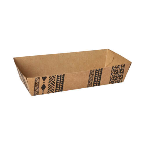 Snacktrays, Pappe 3,6 cm x 10,6 cm x 17,2 cm braun "Maori" extra groß