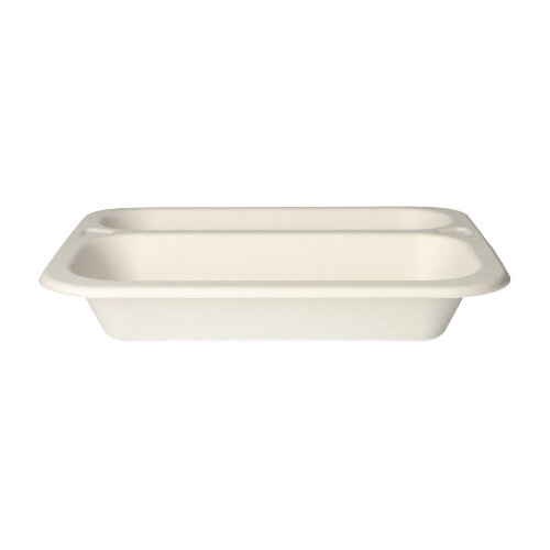 Siegelschalen, Zuckerrohr 2-geteilt 4,2 cm x 21,2 cm x 25 cm weiss