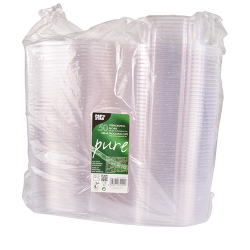 Feinkost- und Salatschalen mit Klappdeckeln, PLA "pure" 750 ml 6,6 cm x 20,5 cm x 16,8 cm gla