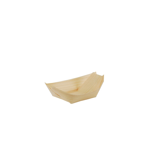 10 x 50 Fingerfood - Schalen, Holz "pure" 11 cm x 6,5 cm "Schiffchen"