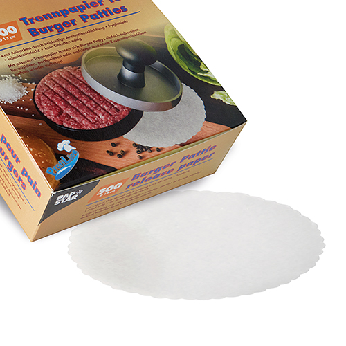 16 x 500 Trennpapiere für Burger Patties Ø 13 cm weiss