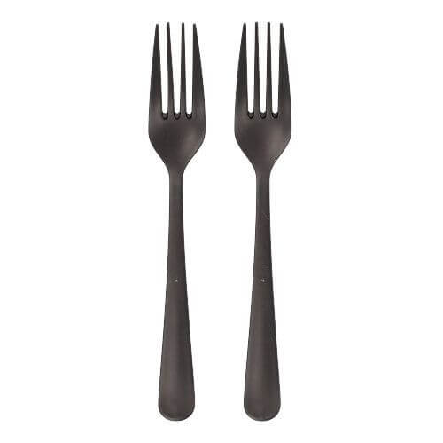20 x 10 "Circulware" Mehrweg-Gabeln PP-MF 19 cm schwarz "Gaia" extra stabil