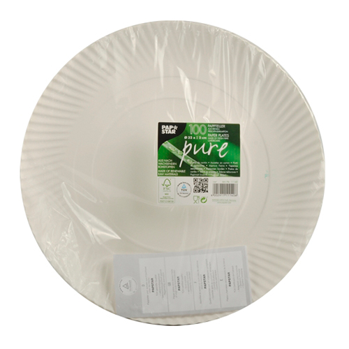 Teller, Pappe "pure" rund Ø 32 cm · 2 cm weiss