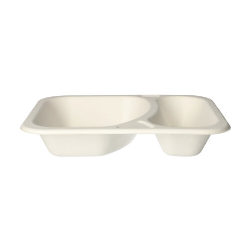 Siegelschalen, Zuckerrohr 2-geteilt 4,2 cm x 18,5 cm x 23,5 cm weiss