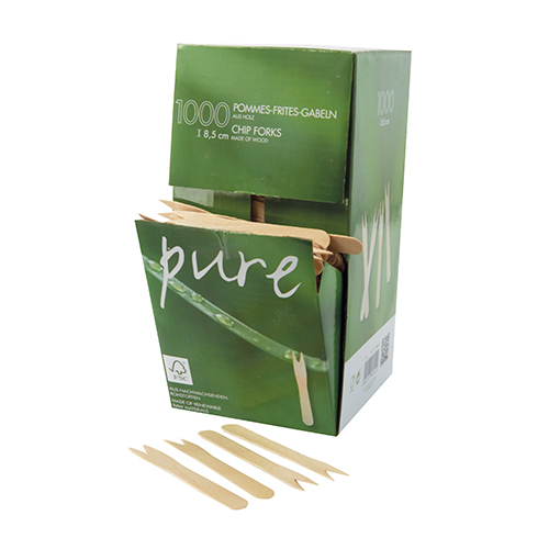 Pommes-Frites-Gabeln, Holz "pure" 8,5 cm