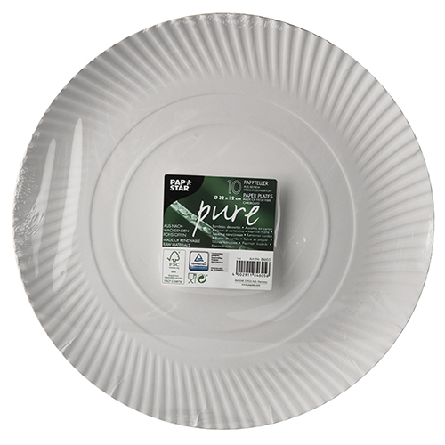 Teller, Pappe "pure" rund Ø 32 cm · 2 cm weiss