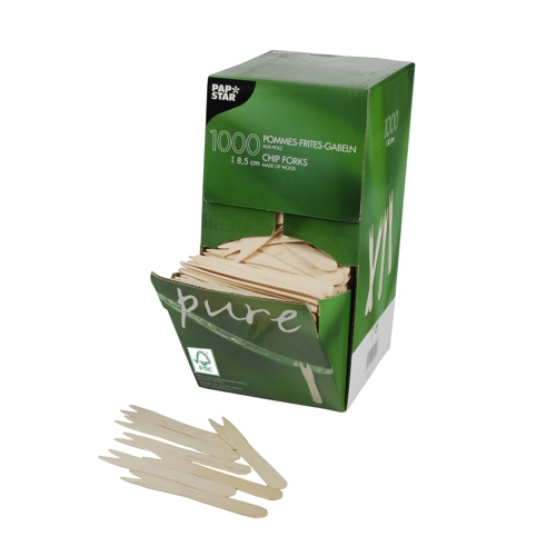 Pommes-Frites-Gabeln, Holz "pure" 8,5 cm