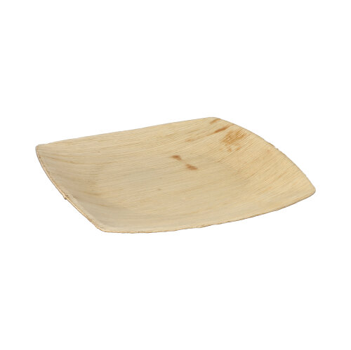 4 x 25 Teller, Palmblatt "pure" 20 cm x 20 cm natur "QUADRATO"