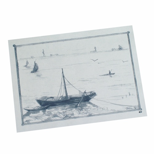 10 x 100 Tischsets, Papier 30 cm x 40 cm weiss "Ruderboot"