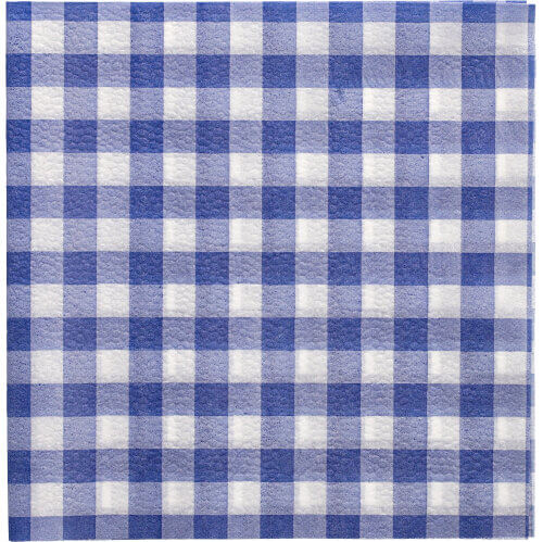 Servietten, 1-lagig 1/4-Falz 33 cm x 33 cm blau/weiss "Vichy Karo"