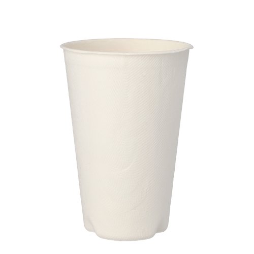 10 x 12 Trinkbecher Zuckerrohr "pure" 0,4 l Ø 9 cm · 13 cm weiss für Heißgetränke