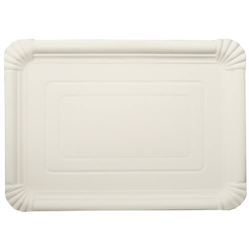 Teller, Pappe [ff] eckig 24 cm x 34 cm weiss