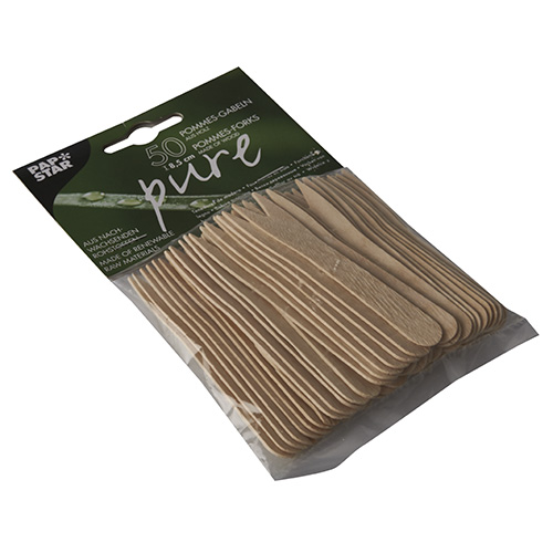 Pommes-Frites-Gabeln, Holz "pure" 8,5 cm