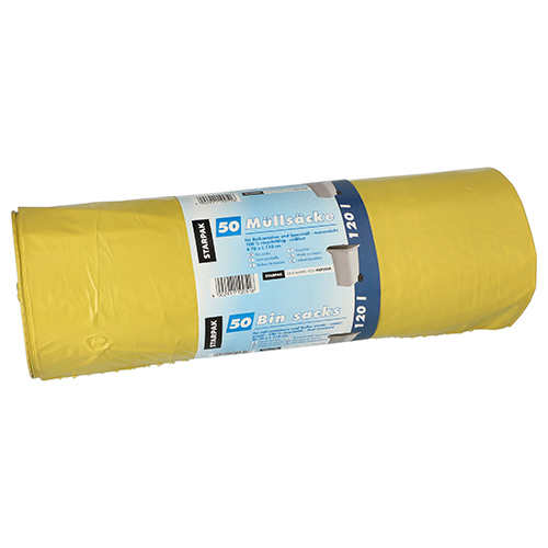 4 x 50 Müllsäcke, LDPE 120 l 110 cm x 70 cm gelb