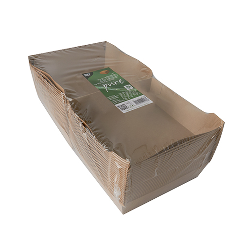 Burgerboxen, Pappe 9 cm x 17 cm x 17 cm braun "100% Fair" extra groß
