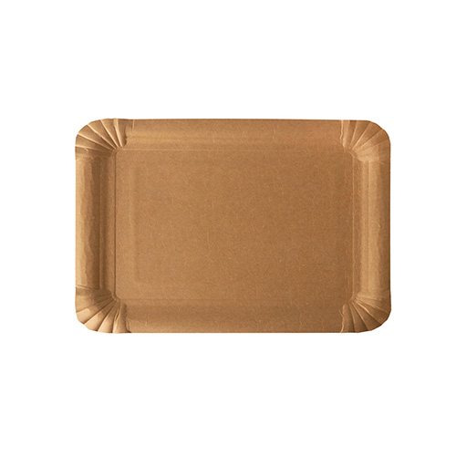Teller, Pappe "pure" eckig 16,5 cm x 23 cm braun