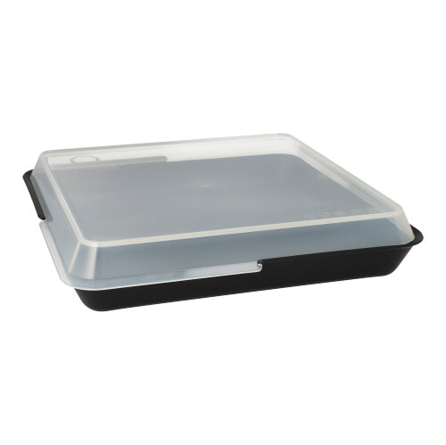 4 x 12 "Circulware" Mehrweg-Schalen Mix & Match eckig 2,9 cm x 23,4 cm x 23,4 cm schwarz