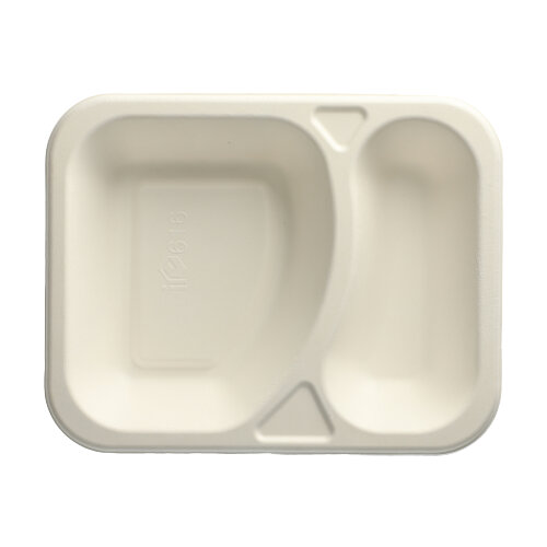 Siegelschalen, Zuckerrohr 2-geteilt 4,2 cm x 18,5 cm x 23,5 cm weiss