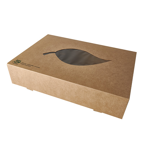 Transport- und Catering-Kartons, Pappe "pure" 8 cm x 35,7 cm x 24,7 cm braun "100% Fair" mit