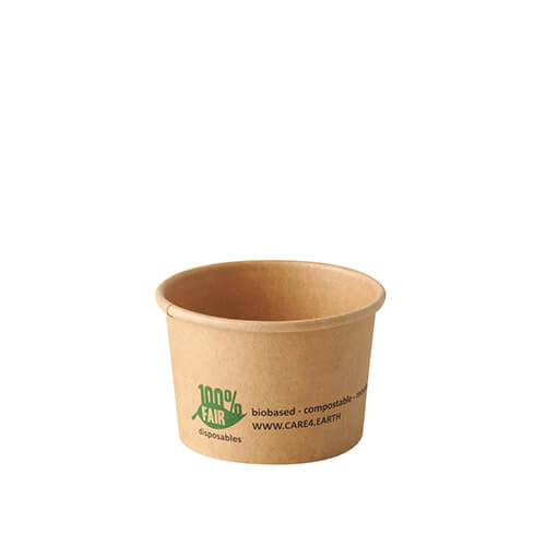 Portionsbecher, Pappe 45 ml Ø 6 cm · 4,1 cm braun "100% Fair"