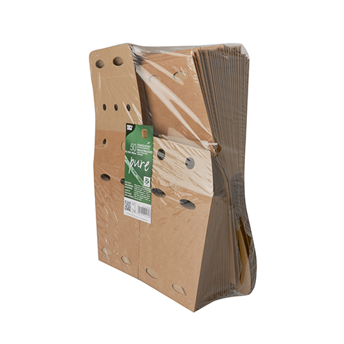 Pommes-Frites-Boxen, Pappe "pure" 15 cm x 10,5 cm x 10,5 cm braun "100% Fair" klein