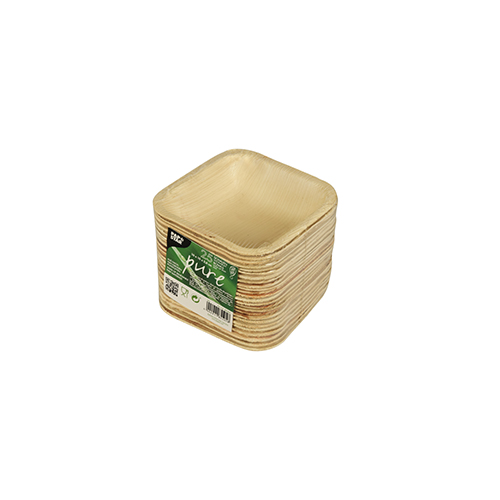 Schalen, Palmblatt "pure" eckig 100 ml 10 cm x 10 cm x 3 cm