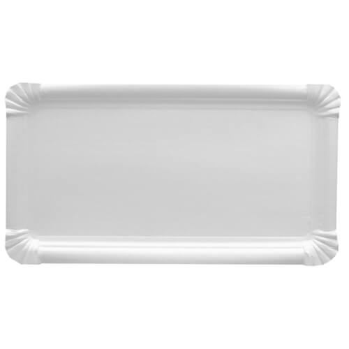 Teller, Pappe [ff] eckig 18 cm x 33 cm weiss