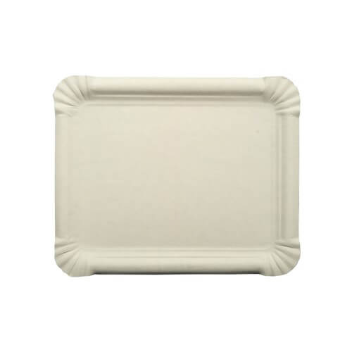 Teller, Pappe [rc] eckig 16,5 cm x 20 cm weiss