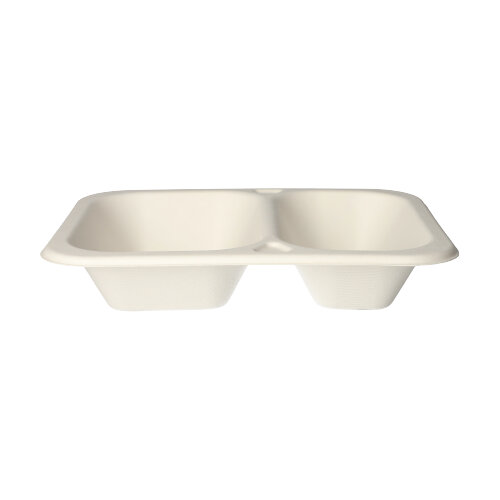 Siegelschalen, Zuckerrohr 2-geteilt 4,2 cm x 18,5 cm x 23,5 cm weiss