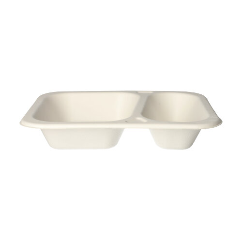 Siegelschalen, Zuckerrohr 2-geteilt 4,2 cm x 18,5 cm x 23,5 cm weiss
