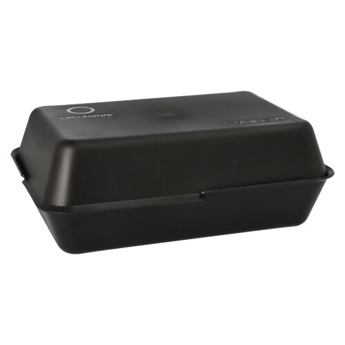1 x 24 "Circulware" Mehrweg-Foodboxen 4,3 cm x 23,4 cm x 15,6 cm schwarz , 2-teilig