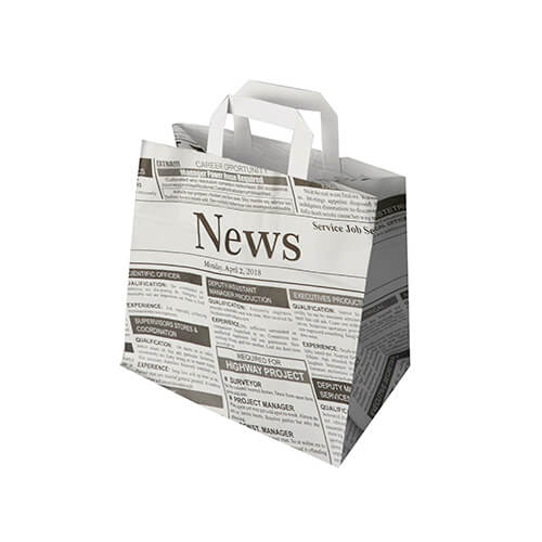 Tragetaschen, Papier 25 cm x 26 cm x 17 cm "Newsprint" mit Tragegriff