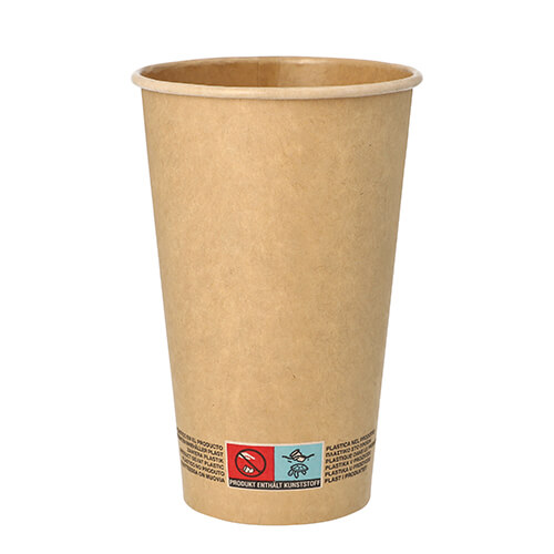 20 x 50 Trinkbecher, Pappe 0,4 l Ø 9 cm · 13,9 cm braun