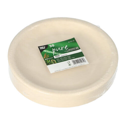 10 x 50 Teller, Agrarreste "pure" rund Ø 23 cm weiss