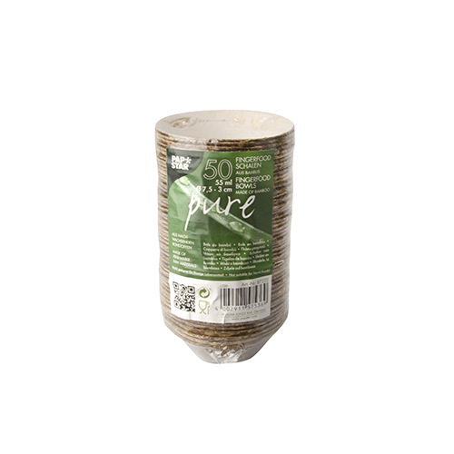 Fingerfood - Schalen, Bambus "pure" rund 55 ml Ø 7,5 cm · 3 cm