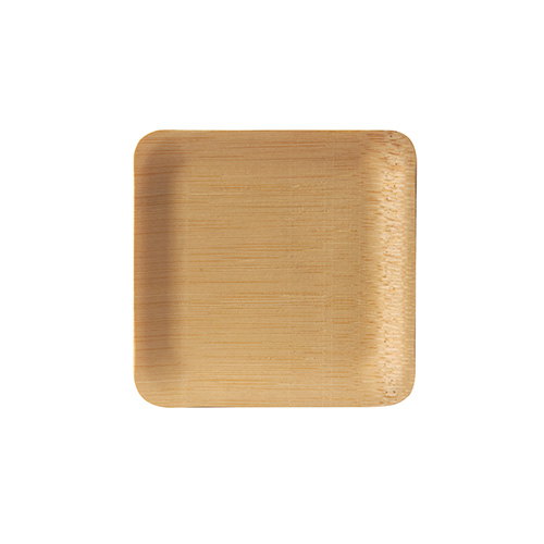 25 x 10 Fingerfood - Teller, Bambus "pure" eckig 1,5 cm x 8,5 cm x 8,5 cm