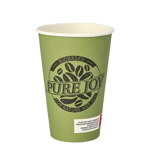 20 x 50 Trinkbecher, Pappe 0,3 l Ø 8 cm · 11,7 cm grün "Pure Joy"