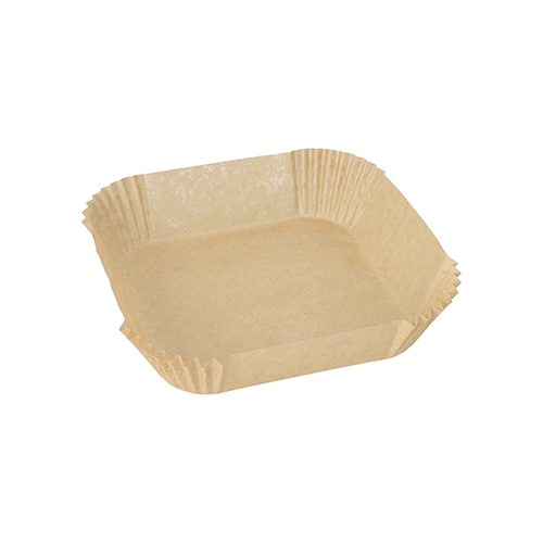 10 x 100 Backpapiere 16 cm x 16 cm x 4,5 cm braun für Heißluftfritteusen