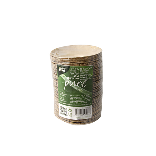 Fingerfood - Schalen, Bambus "pure" rund 50 ml Ø 8,5 cm · 2 cm