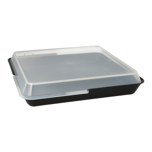 4 x 12 "Circulware" Mehrweg-Schalen Mix & Match eckig 2,9 cm x 23,4 cm x 23,4 cm schwarz
