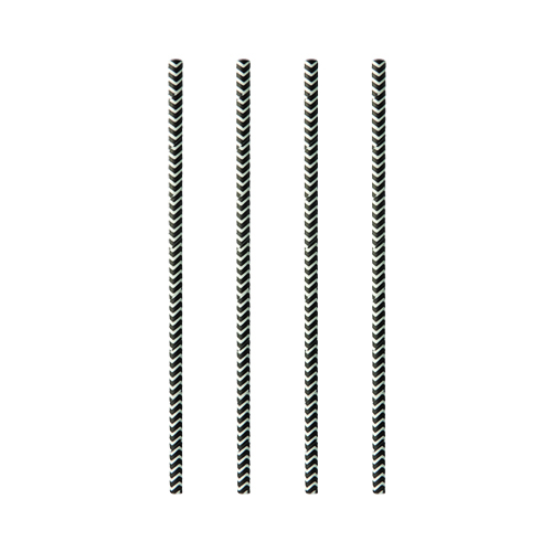 Trinkhalme, Papier Ø 6 mm · 20 cm schwarz/weiss "Zig-Zag"