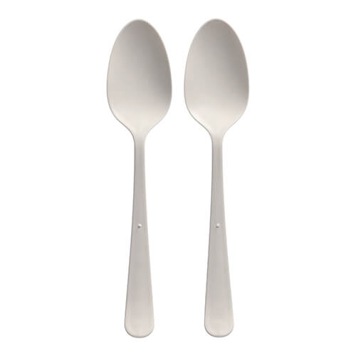 6 x 100 "Circulware" Mehrweg-Löffel PP-MF 19 cm weiss "Gaia" extra stabil, in Spenderbox