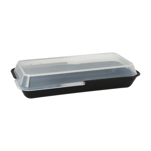 4 x 24 "Circulware" Mehrweg-Schalen Mix & Match eckig 3 cm x 11,7 cm x 23,4 cm schwarz