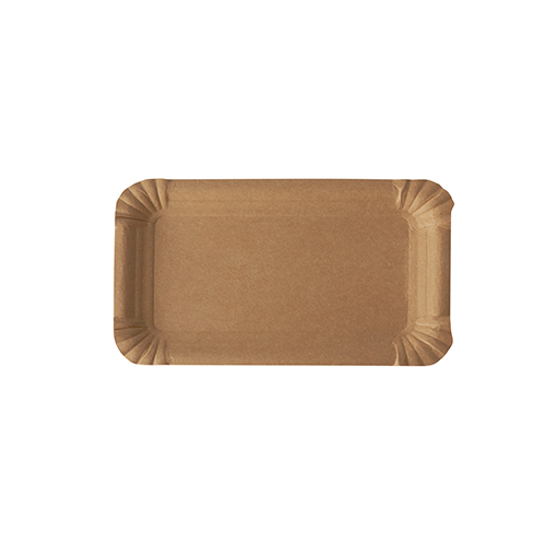 Teller, Pappe "pure" eckig 11 cm x 17,5 cm braun