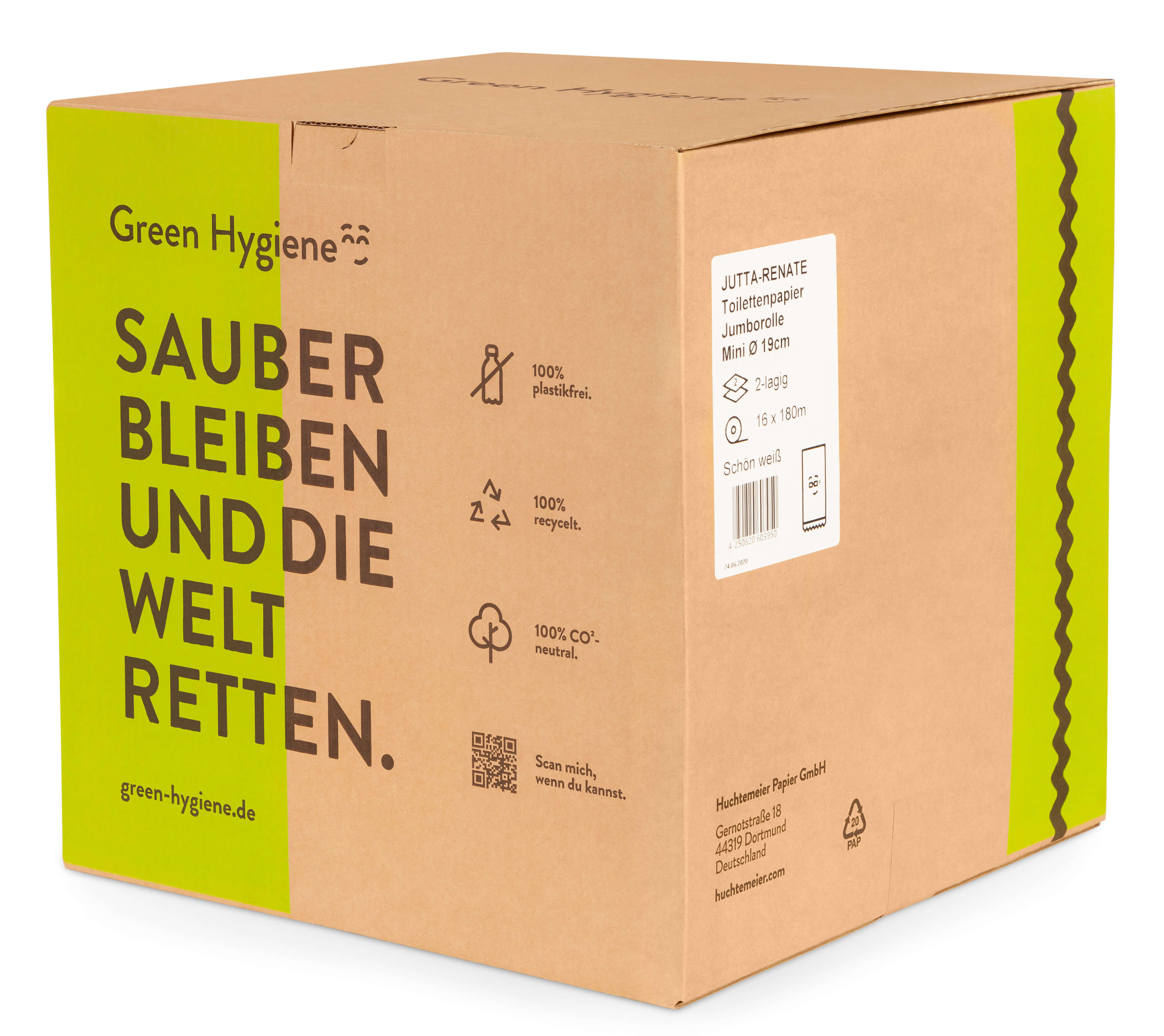 Green Hygiene JUTTA-RENATE, nachhaltiges Mini Jumbo Toilettenpapier